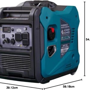 KS KÖNNER SÖHNEN KS 6000iEHS CO -kaksoispolttoaineinen kannettava invertterigeneraattori, maksimiteho 5500 W, CO-anturi, 100 % kuparikäämitys, LED-näyttö, kevyt kantolaukku, ihanteellinen ulkokäyttöön ja retkeilyyn