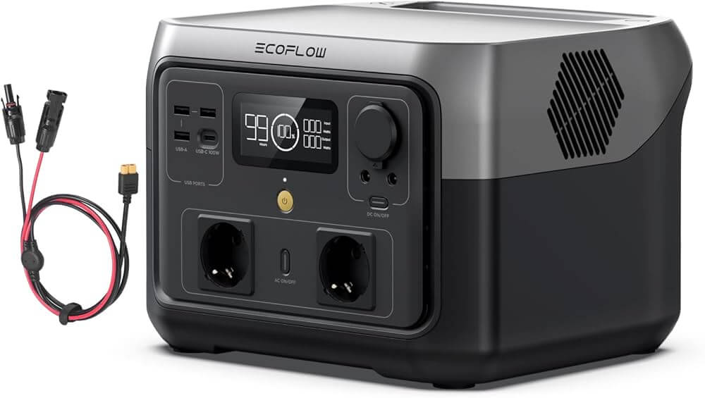 EF ECOFLOW River 2 Max 512 Wh LiFePO4 -aurinkogeneraattori, pitkäikäinen kannettava voimalaitos ja 160 W:n aurinkopaneeli kotiin, retkeilyyn ja matkailuautoihin, 100 % lataus 60 metrissä, yli 3000 lataussykliä ja jopa 1000 W:n teho - Image 2