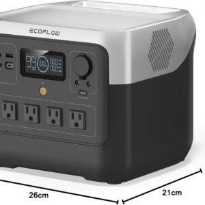 River 2 Pro EF ECOFLOW kannettava latausasema, 768 Wh LiFePO4-akku, 70 minuutin pikalataus, 3 x 800 W:n pistorasiaa, ulkokäyttöön, retkeilyyn, matkailuautoihin ja kotikäyttöön
