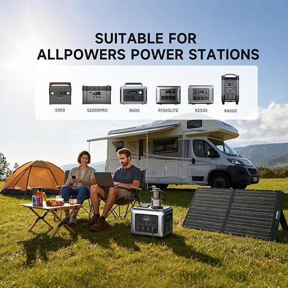 ALLPOWERS S2000 Pro -aurinkogeneraattori, 2400 W:n MPPT-kannettava voimalaitos SE100 100 W:n taitettavalla aurinkopaneelilla, varmuuskopiovirtalähde matkailuautoihin, pakettiautoihin, kotiin, ulkoleirintäalueille - Image 5