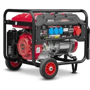 Bensiinigeneraattori – BRICK BG6000RV – Max 6000 W generaattori – 25 litran säiliö – 8 tunnin käyttöaika – 3 x 220 V pistorasiaa
