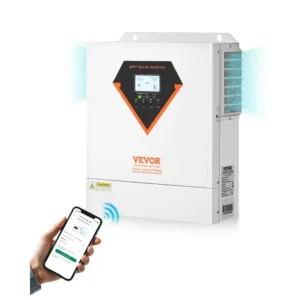 VEVOR-hybridiaurinkoinvertteri, 3500 W, all-in-one-puhdas siniaaltoinvertteri-laturi, 24 V DC – 220/230 V AC, integroidulla 100 A:n MPPT-aurinkosäätimellä, off-grid-järjestelmiin ja litiumhappoakkuihin.