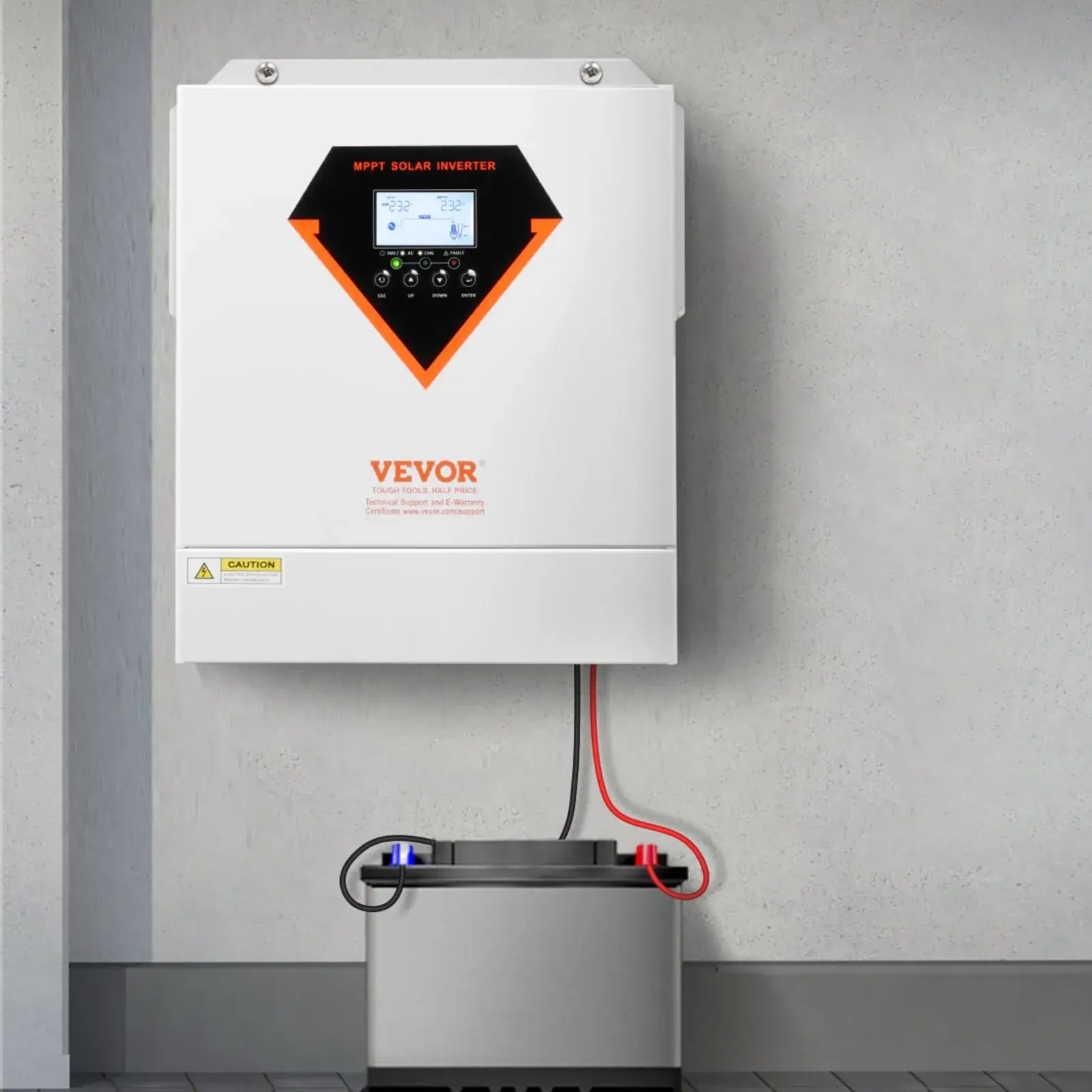 VEVOR-hybridiaurinkoinvertteri, 3500 W, all-in-one-puhdas siniaaltoinvertteri-laturi, 24 V DC - 220/230 V AC, integroidulla 100 A:n MPPT-aurinkosäätimellä, off-grid-järjestelmiin ja litiumhappoakkuihin. - Image 3